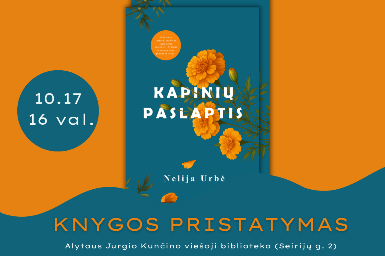 Nelijos Urbės romano „Kapinių paslaptis“ pristatymas